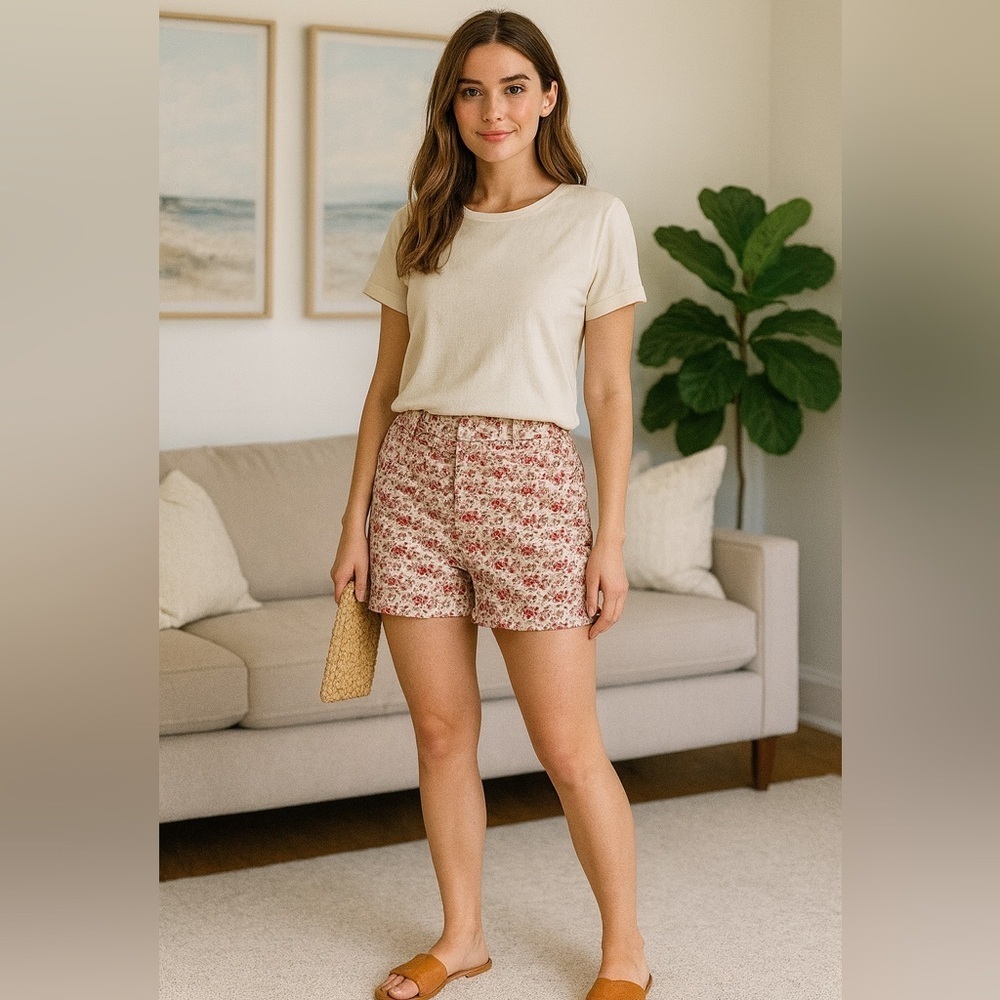 Ann Taylor Loft Floral Print Women's Shorts Size 14